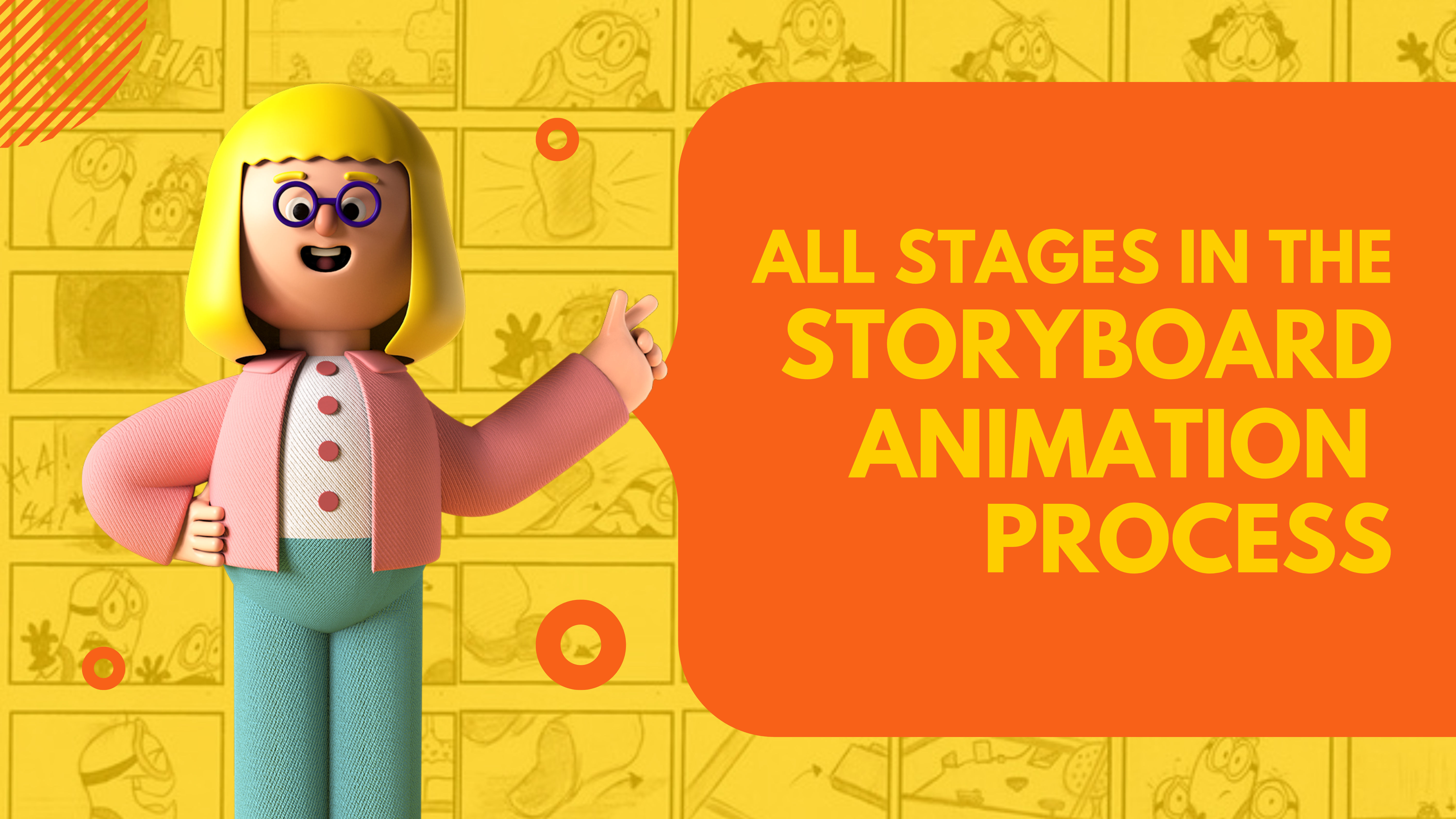 All stages of storyboard animation process